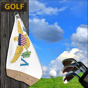 US Virgin Islands flag monogrammed / golf towel