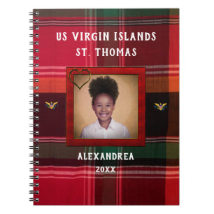 US Virgin Islands Flag Photo St. Thomas Madras Notebook