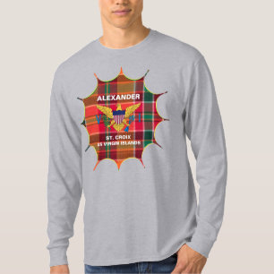 US Virgin Islands Flag St. Croix Madras Custom T-Shirt