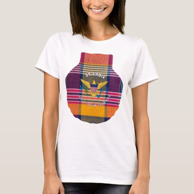 US Virgin Islands Flag St. Croix Madras USVI T-Shirt (Front)