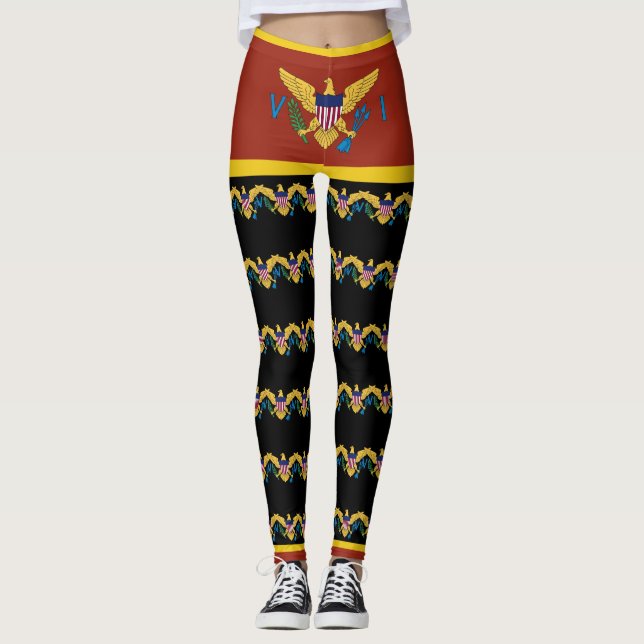 US Virgin Islands Flag St. Croix St. Thomas USVI Leggings (Front)