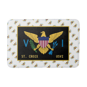 US Virgin Islands Flag St. Croix USVI  Bath Mat