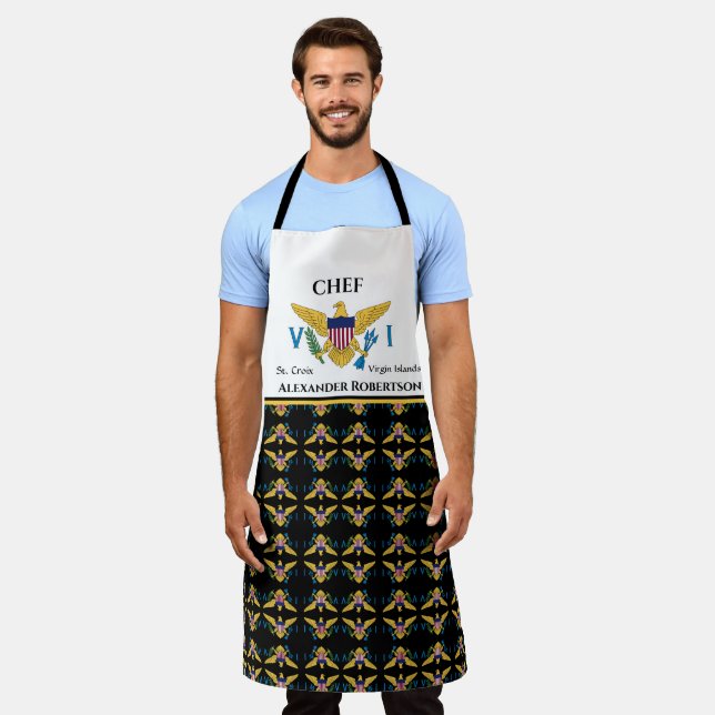 US Virgin Islands Flag St. Croix USVI Chef Apron (Worn)