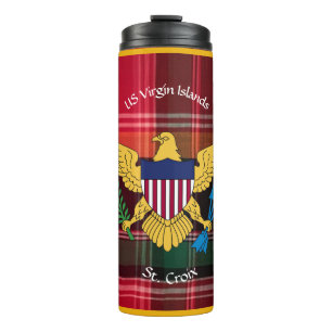 US Virgin Islands Flag St. Croix USVI Madras  Thermal Tumbler