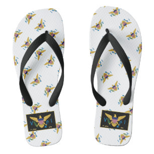 US Virgin Islands Flag St. Croix USVI Tropical  Flip Flops