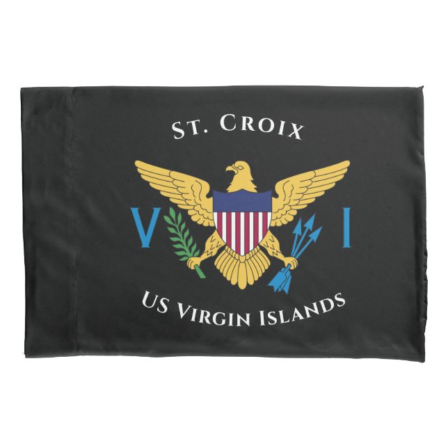 US Virgin Islands Flag St. Croix USVI Tropical  Pillowcase (Front)