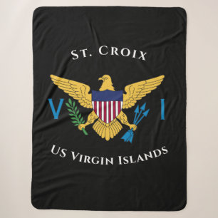 US Virgin Islands Flag St. Croix USVI Tropical Sherpa Blanket