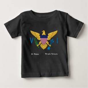 US Virgin Islands Flag St. Thomas Black Baby T-Shirt