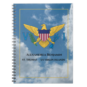 US Virgin Islands Flag St. Thomas USVI Custom Notebook