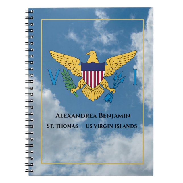 US Virgin Islands Flag St. Thomas USVI Custom Notebook (Front)