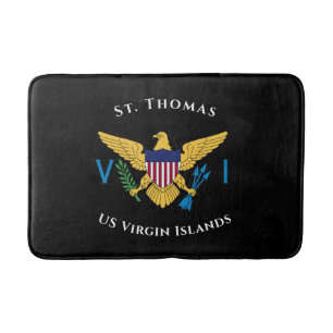 US Virgin Islands Flag St. Thomas USVI Tropical   Bath Mat