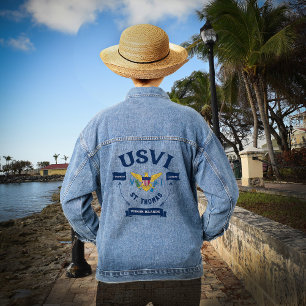 US Virgin Islands Flag St. Thomas USVI Tropical Denim Jacket