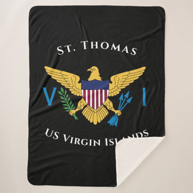 US Virgin Islands Flag St. Thomas USVI Tropical  Sherpa Blanket (Front)