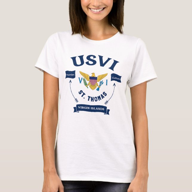 US Virgin Islands Flag St. Thomas USVI Tropical T-Shirt (Front)