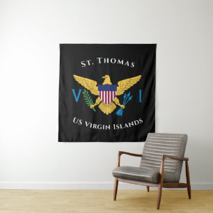 US Virgin Islands Flag St. Thomas USVI Tropical  Tapestry