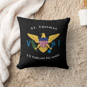 US Virgin Islands Flag St. Thomas USVI Tropical Throw Pillow