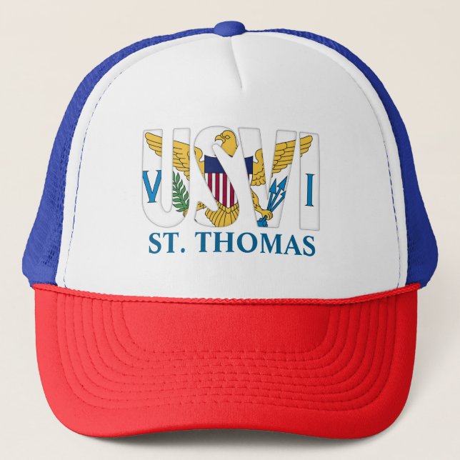 US Virgin Islands Flag St. Thomas USVI   Trucker Hat (Front)