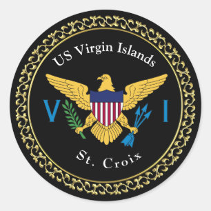 US Virgin Islands Flag USVI St. Croix Classic Round Sticker