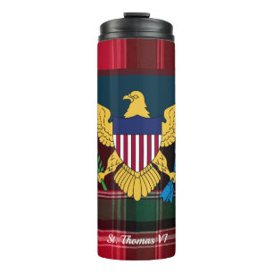 US Virgin Islands Flag USVI St. Thomas Madras Thermal Tumbler
