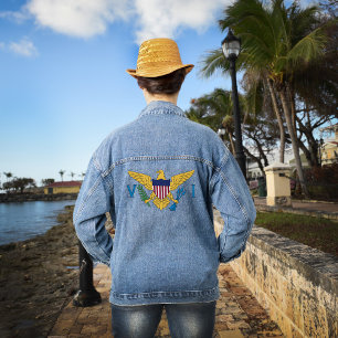 US Virgin Islands Flag USVI VI Caribbean U.S. Denim Jacket