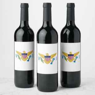 US Virgin Islands flag Wine Label