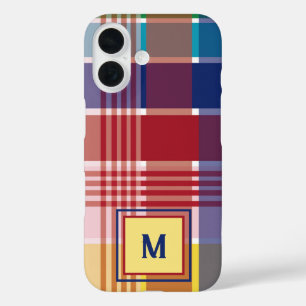 US Virgin Islands Madras Monogram Personalize  iPhone 16 Case