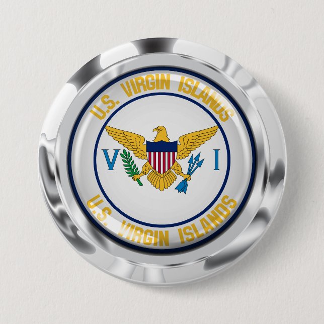 US Virgin Islands Round Emblem 3 Inch Round Button (Front)