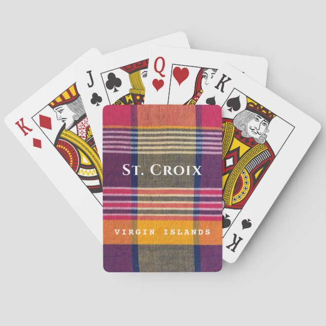 US Virgin Islands St. Croix Madras Pattern  Playing Cards (Back)