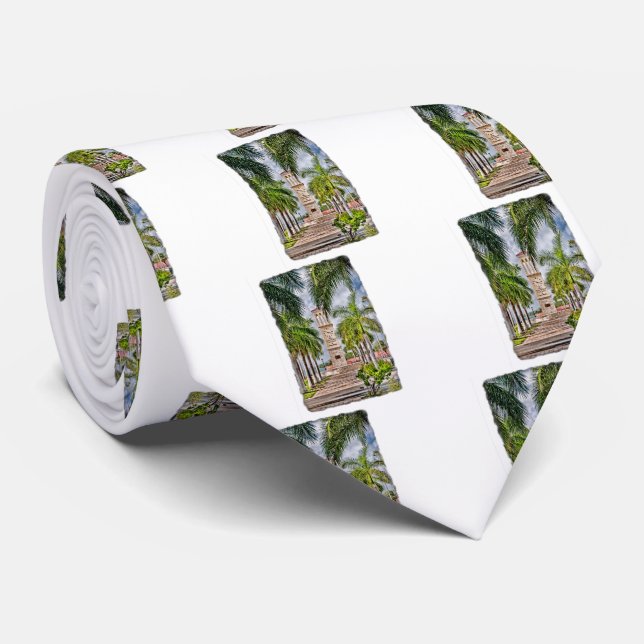 US Virgin Islands St. Croix Palm Trees Tropical Tie (Rolled)