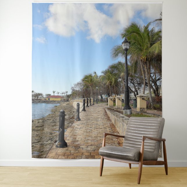 US Virgin Islands St. Croix Topical Waterfront  Tapestry (In Situ)