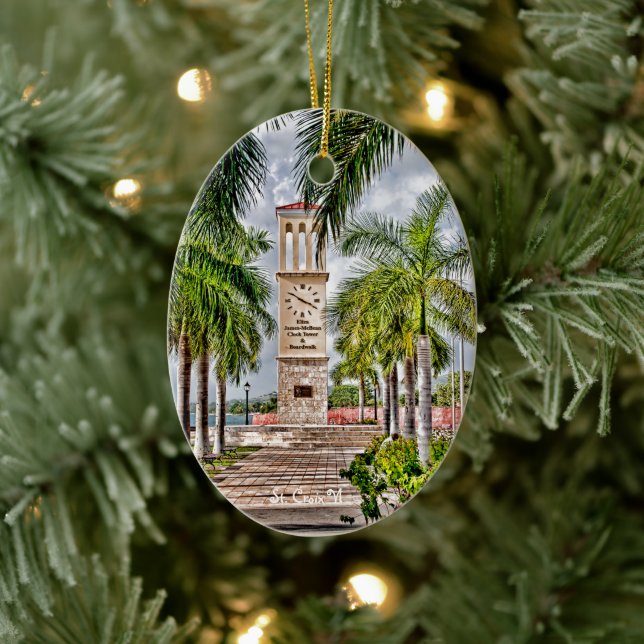US Virgin Islands St. Croix USVI Clock Tower  Ceramic Ornament (Tree)