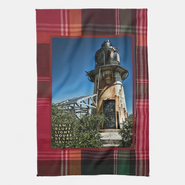 US Virgin Islands St. Croix USVI Light House Kitchen Towel (Vertical)