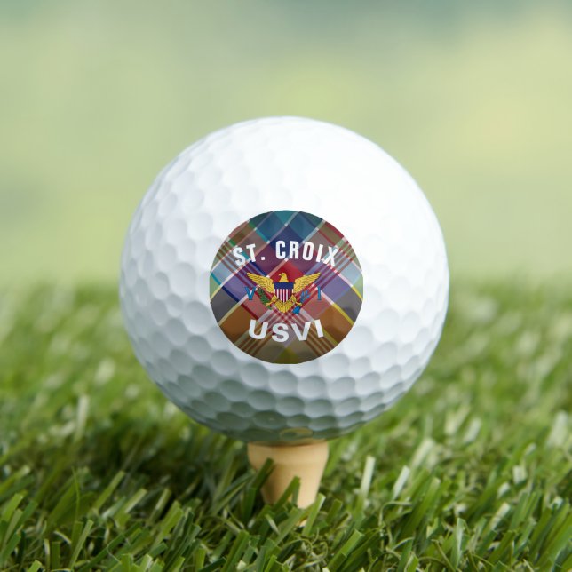 US Virgin Islands St. Croix USVI Madras Caribbean Golf Balls (Insitu Tee)