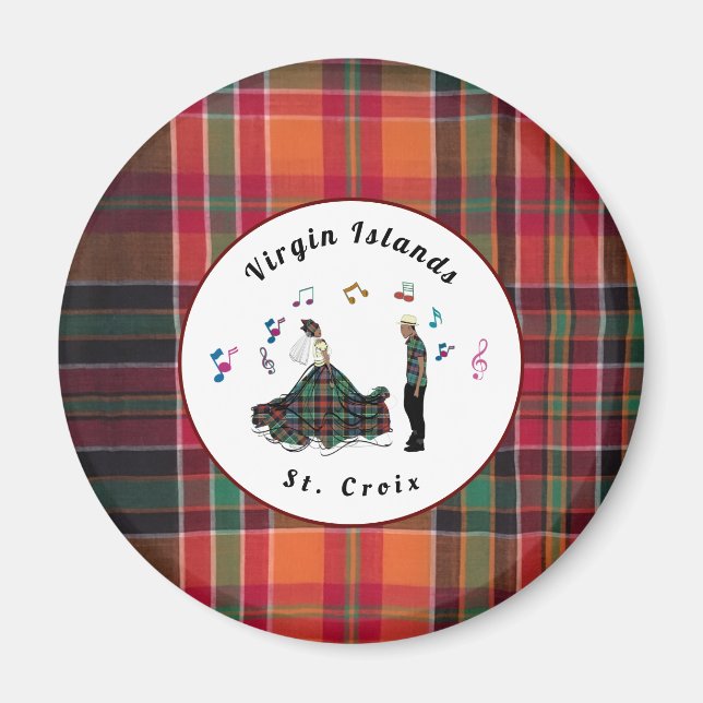 US Virgin Islands St. Croix USVI Madras Custom Magnet (Front)