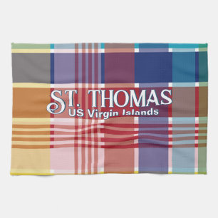US Virgin Islands St. Croix USVI Madras  Kitchen Towel