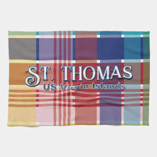 US Virgin Islands St. Croix USVI Madras  Kitchen Towel