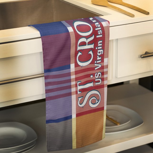 US Virgin Islands St. Croix USVI Madras  Kitchen Towel (US Virgin Islands St. Croix USVI Madras Kitchen Towel great for your kitchen or as a gift. )