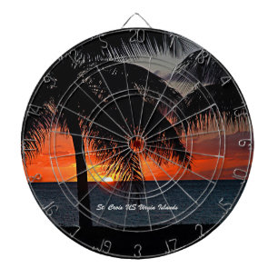 US Virgin Islands St. Croix USVI Sunset Custom Dartboard