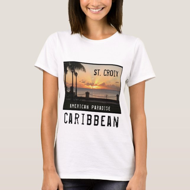 US Virgin Islands St. Croix USVI Sunset Tropical  T-Shirt (Front)