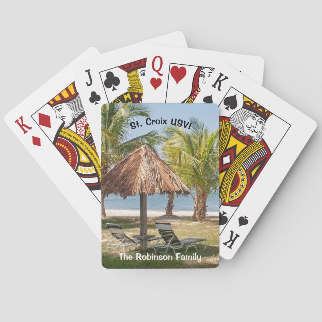 US Virgin Islands St. Croix USVI Tropical Palms  Playing Cards (Back)