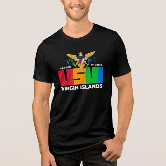 US Virgin Islands St. Croix USVI Tropical   Tri-Blend Shirt (Front)