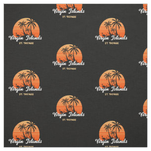 US Virgin Islands St. Thomas USVI Sunset Palms Fabric