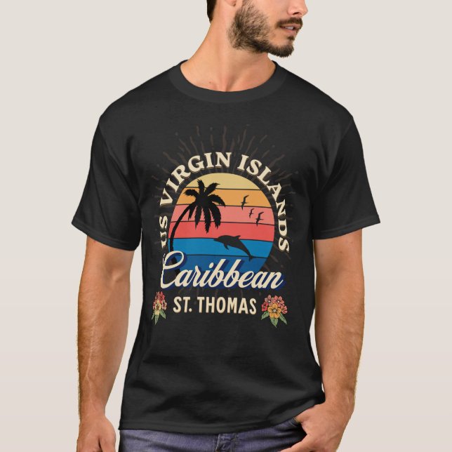 US Virgin Islands St. Thomas USVI Tropical  T-Shirt (Front)