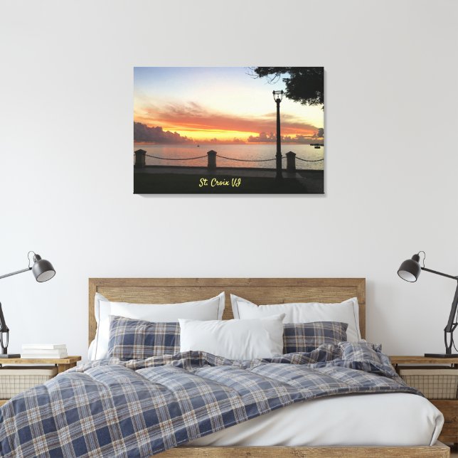 US Virgin Islands Sunset St. Croix USVI Canvas Print (Insitu(Bedroom))