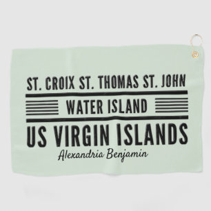US Virgin Islands USVI Caribbean Personalize Golf Towel