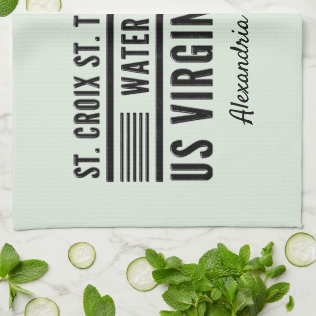 US Virgin Islands USVI Caribbean Personalize Kitchen Towel (Folded)