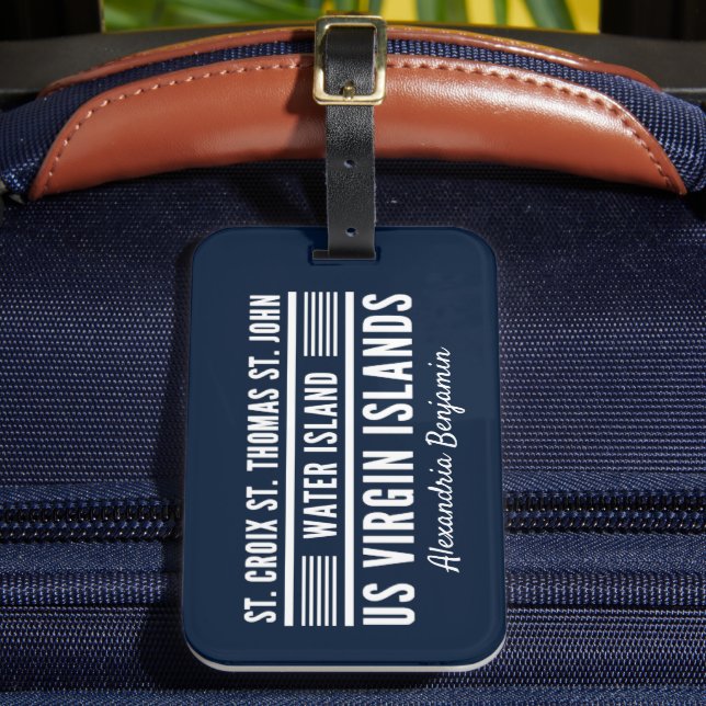 US Virgin Islands USVI Caribbean Personalize Luggage Tag (Front Insitu 2)