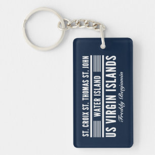 US Virgin Islands USVI St. Croix St. Thomas Custom Keychain