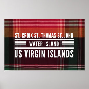 US Virgin Islands USVI St. Croix St. Thomas Madras Poster