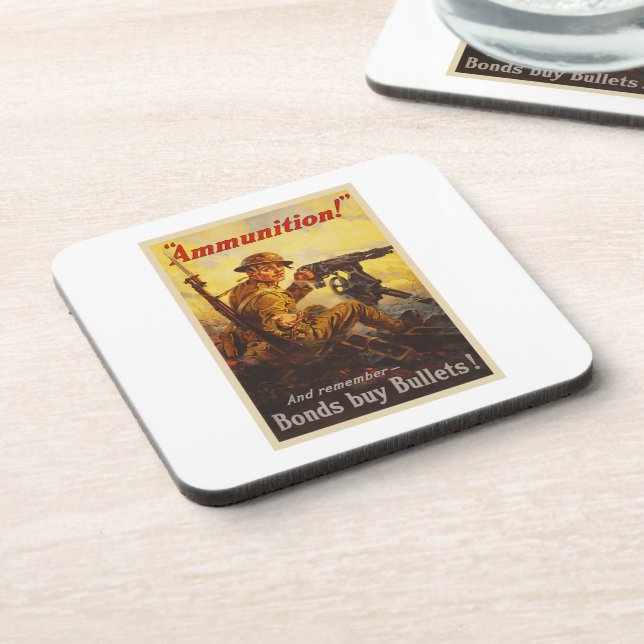US War Bonds Ammunition WWI Propaganda Coaster (Left Side)